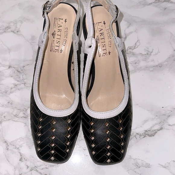 L'artiste Black and Brown Slingback Heels size 36/US 5 1/2-6 - Picture 11 of 12